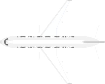 Top view of airplane vector illustration isolated png