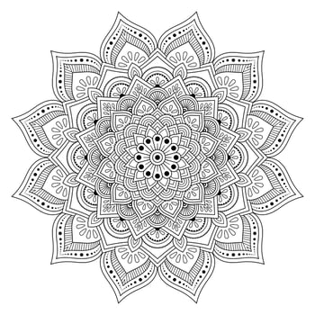 Beautiful mandala background with arabesque pattern arabic islamic east style. Isolated oriental style. Coloring book page. vector
