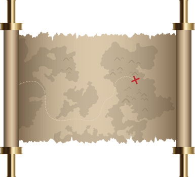 Sea treasure map vector illustration isolated on white background png