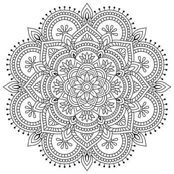 Mandala Vector illustration Pattern Designs. tattoo, Islam, Arabic, Indian. Minimal floral pattern. Coloring book page.