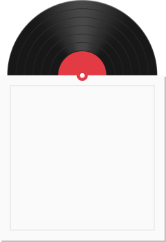 Vinyl record with cover vector illustration isolated png