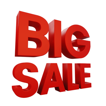 Red Big Sale 3D Render Discount Promotion Element png