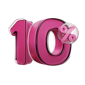 Discount 10 Off Pink Glossy Text 3D Render Promotion Element png