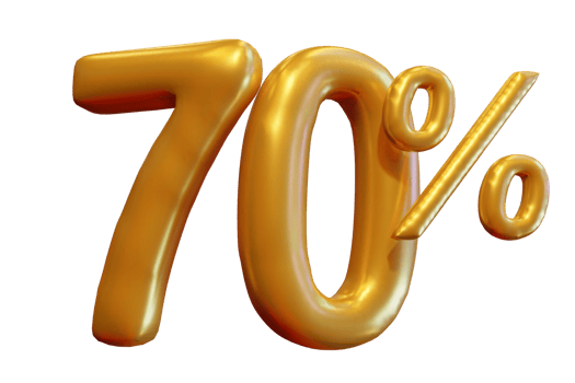 Discount 70 Off 3D Render Promotion Element png