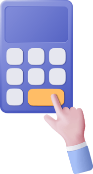 3d minimal calculator render concept of financial management. math device calculate isolated on pastel background. calculator holding hand for accounting finance with 3d vector render concept png