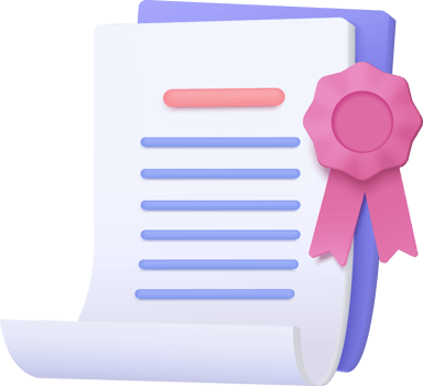 3d certificate or diploma icon with stamp and ribbon bow isolated background. White clipboard task management todo check list, work on project plan concept. 3d rendering png
