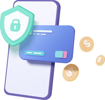 3D credit card money financial security for online shopping, online payment credit card with payment protection concept. 3d render for business finance, shopping with mobile security concept png