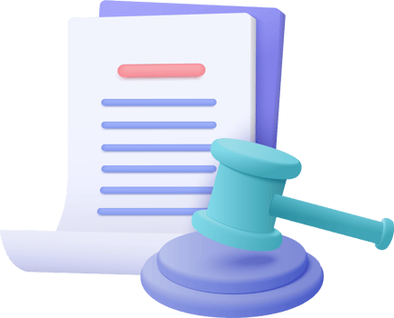 3D judge hammer minimal gavel concept of law on background. Professional lawyer, punishment, law advisor, advocate. Judge arbitrate courthouse 3d render icon png