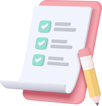 White clipboard task management todo check list, efficient work on project plan, fast progress, level up concept, assignment and exam, productivity solution icon. 3d check list render png