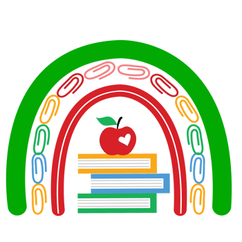 rainbow with Teacher School Supplies design png