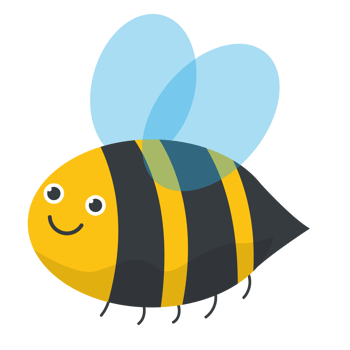 Yellow and Black Cute Cartoon bee element png