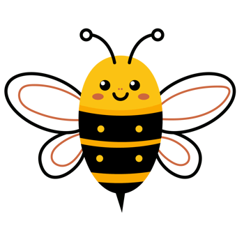 Yellow and Black Cute Cartoon bee element png