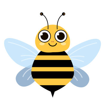 Yellow and Black Cute Cartoon bee holding heart png