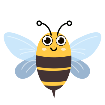 Yellow and Black Cute Cartoon bee holding heart png