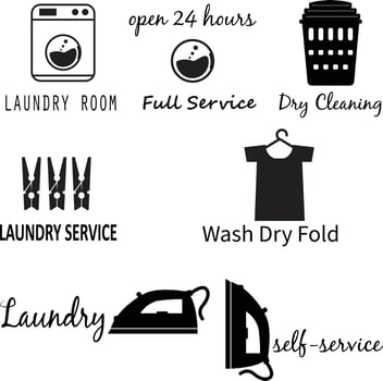 Laundry Room icon. Laundry Machine sign. set of  laundry logos. dry cleaning service sign. vector