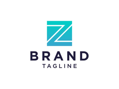 Blue Line Letter Z Logo isolated on White Background. Flat Vector Logo Design Template Element.
