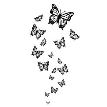Black Beautiful butterfly element Design png