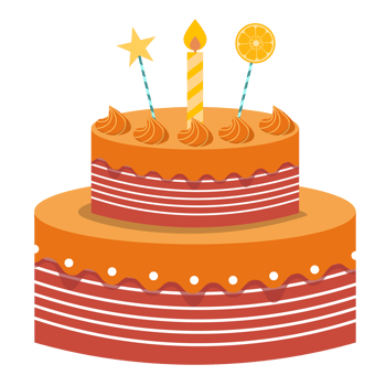 Delicious Cake with Candles for Birthday Party. png