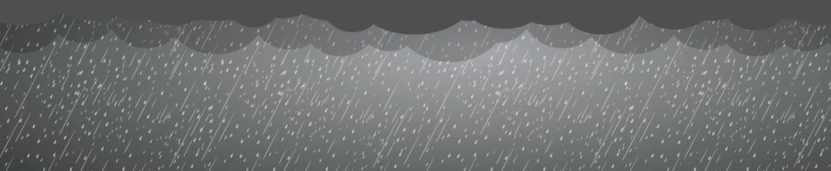 rain and clouds, storm background, Horizontal banner , vector illustration.