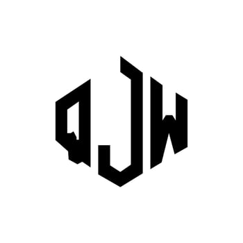 QJW letter logo design with polygon shape. QJW polygon and cube shape logo design. QJW hexagon vector logo template white and black colors. QJW monogram, business and real estate logo.
