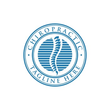 Medical chiropractic, spine solutions stamp seal logo and icon design template vector
