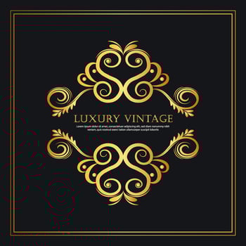 Elegant luxury vintage gold ornament decorative vector
