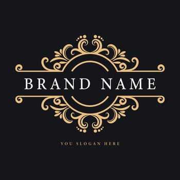 Elegant vintage logo decorative divider design vector
