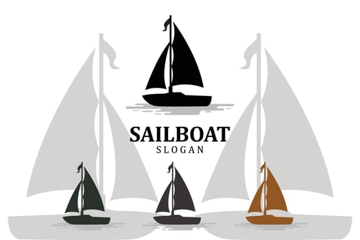 Asian Traditional Sailboat symbol design logo vector