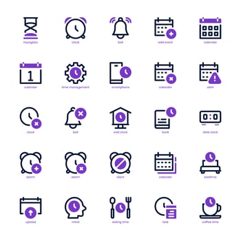 Time and Date icon pack for your website, mobile, presentation, and logo design. Time and Date icon outline design. Vector graphics illustration and editable stroke.
