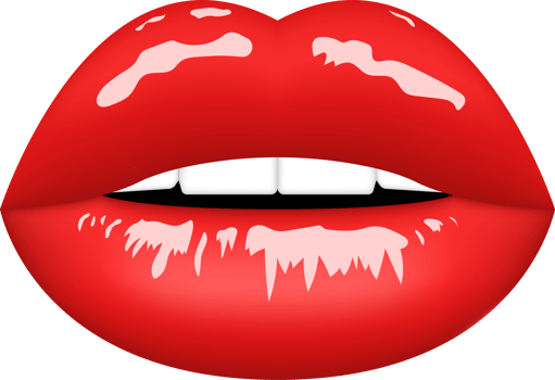 Red lips clipart design illustration png
