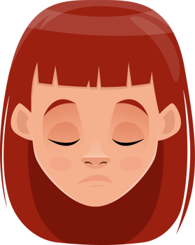 Little girl face expression clipart design illustration png