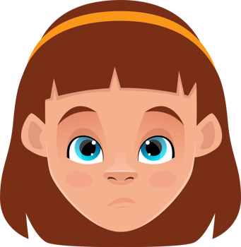 Little girl face expression clipart design illustration png