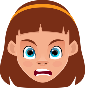 Little girl face expression clipart design illustration png