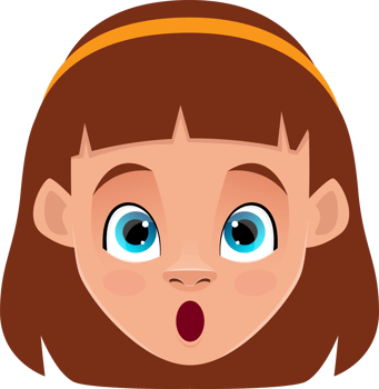 Little girl face expression clipart design illustration png