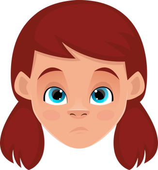 Little girl face expressions clipart design illustration png