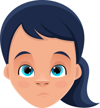 Little girl face expressions clipart design illustration png