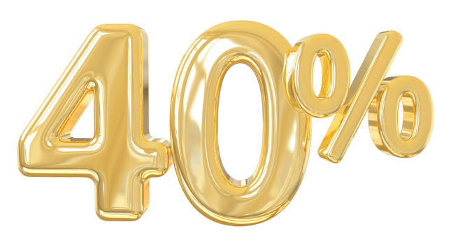 Number 94 percent gold 3D png
