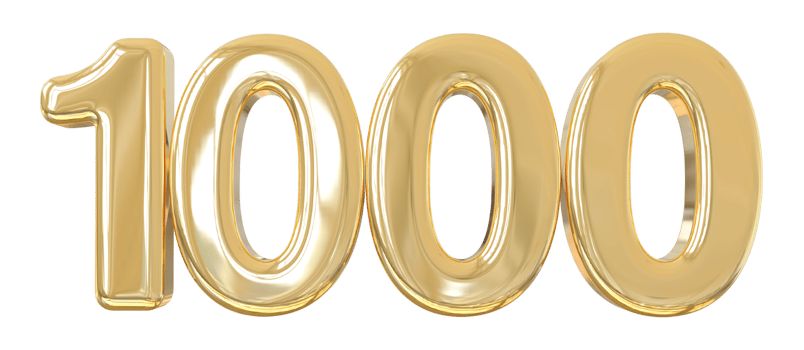Followers 1000 gold Number png