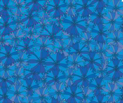 pattern of large blue cornflowers vector