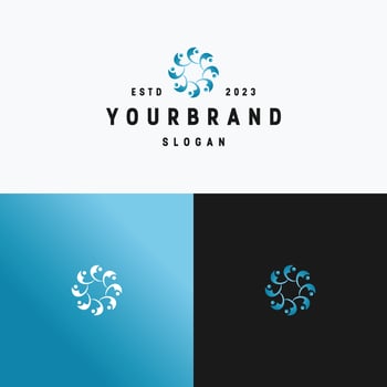 People logo icon flat design template vector