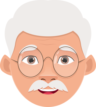 Old man clipart design illustration png