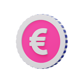 euro coin 3d icon illustration png