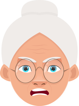 Old woman clipart design illustration png