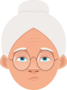 Old woman clipart design illustration png