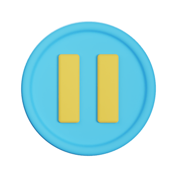 pause button 3d icon illustration png