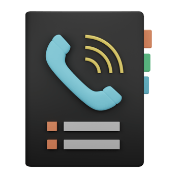 contact book 3d icon illustration png