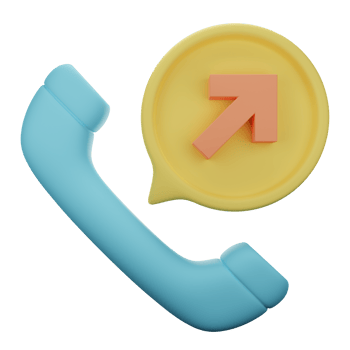 outgoing call 3d icon illustration png