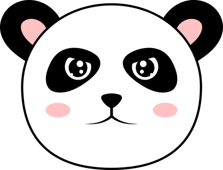 Panda bear clipart design illustration png