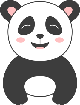 Panda bear clipart design illustration png