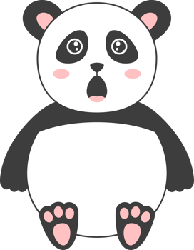 Panda bear clipart design illustration png